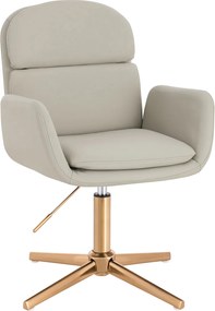 HR480CROSS Scaun Ecru Piele Ecologica Premium Soft cu Bază Aurie