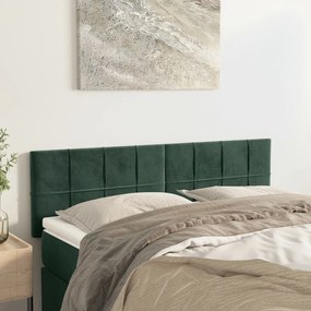 346057 vidaXL Tăblii de pat, 2 buc., verde închis, 72x5x78/88 cm, catifea