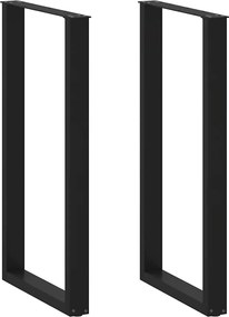 vidaXL Picioare de masă de bar în formă de U, 2 buc., negru, 60 x (110-111) cm, oțel