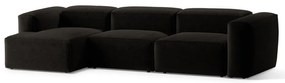 Colțar negru (cu colț pe partea stângă/cu șezlong) Bergamo – Cosmopolitan Design