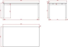 Masă de dining în culoare naturală extensibilă cu aspect de lemn de stejar 100x200 cm Atlantic – Actona
