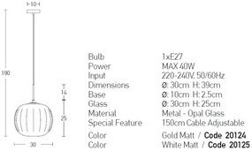 Pendul design modern Ioric alb
