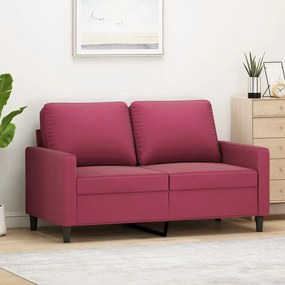 vidaXL Canapea cu 2 locuri, roșu vin, 120 cm, catifea