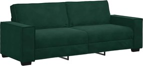 vidaXL Canapea cu 3 locuri, verde închis, 220x78x84 cm, catifea