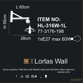 Aplica design industrial HL-316W-1L LORLAS 77-3176 HL