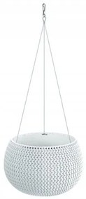 Ghiveci decorativ cu lant, rotund, alb, 23.9x16.1 cm, Splofy Bowl WS 
