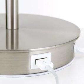 Lampă de masă cu port USB Orion LA 4-1205/1 LUDWIG 1xE27/40W/230V alb/crom