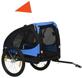 PawHut Remorcă pentru câini, remorcă pliabilă pentru câini, rezistentă la apă, material Oxford, oțel, 140 x 71 x 83 cm, Albastru | Aosom Romania