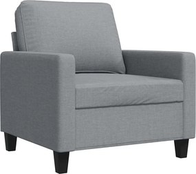 vidaXL Fotoliu canapea, gri deschis, 60 cm, material textil