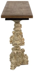 Consola natur cu accente aurii, aspect vintage, Roccaire