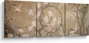 Tablou - Desen animat peisaj japonez (cu ceas) (90x30 cm)