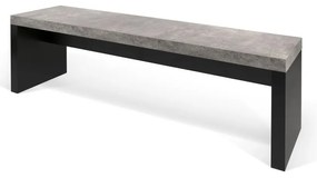 Bancă în decor de beton TemaHome Detroit, 140 x 43 cm, negru - gri