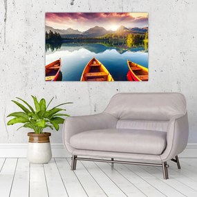 Tablou - Lac cu bărci (90x60 cm)