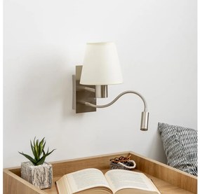 Lampă LED flexibilă de perete Brilagi NUBILA 1xE27/25W/230V+LED/3W crom mat/crem