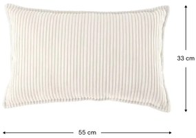 Pernă decorativă pentru copii crem cu tapițerie din catifea reiată Bolster – Wigiwama