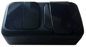 Comutator + Priza IP54 Palmiye Viko, PT, negru