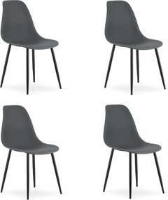 Scaun OSAKA gri inchis cu picioare negre