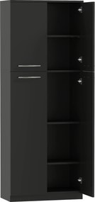 HOMCOM Mobilier de depozitare cu 2 dulapuri și rafturi reglabile din lemn negru | Aosom Romania