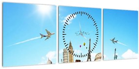 Tablou - Călătorie (cu ceas) (90x30 cm)