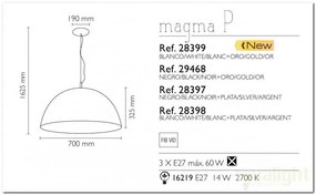 Pendul modern XL diametru 70cm Magma P 29468