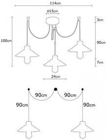 Manavgat - N-546 Candelabru de design interior Negru 114x114x100 cm