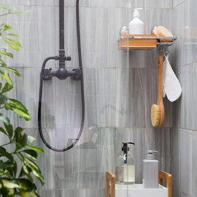 Suport din bambus cu săpunieră Compactor Spa