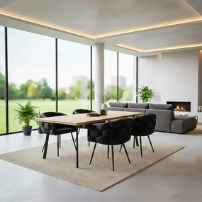 Scaune moderne din catifea cu picioare metalice BUC 256 negru