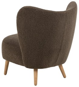 Fotoliu maro cu tapițerie din țesătură bouclé Elmont – Actona