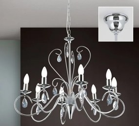 Candelabru 5 brate stil clasic cu cristale K9 Alessia crom