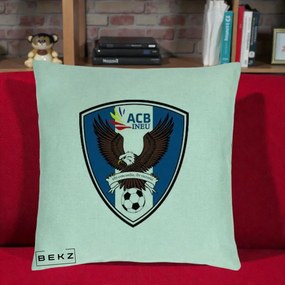 Perna Personalizata ACB Ineu Fotbal, 40x40 cm, Verde Menta, Husa Detasabila, Perna Inclusa, BEKZ®