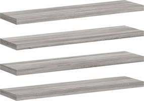 vidaXL Rafturi de perete, 4 buc., gri sonoma, 40x10x1,5 cm, lemn