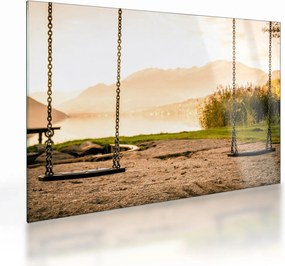 Tablou pe sticlă - balansoar în natură (70x50 cm)