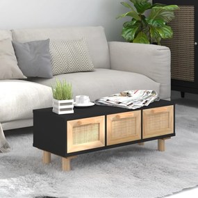 vidaXL Măsuță de cafea negru 80x40x30 cm lemn prelucrat&amp;lemn masiv pin