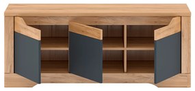 Masuta RTV J, stejar craft auriu   gri grafit, FIDEL