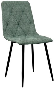Scaun de sufragerie verde NAOMI BORG cu picioare negre