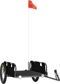 vidaXL Remorcă de bicicletă, negru, textil oxford și fier