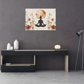 Tablou pe sticlă - Yoga Portocalie (70x50 cm)