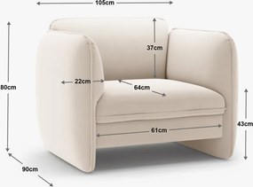 Fotoliu Georgia chenille Silencio L105 cm