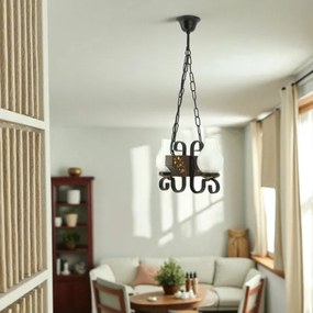 Brilagi - Lustru suspendat pe lanț QUEEN 2xE14/40W/230V fag/wenge