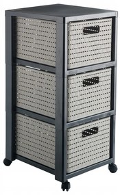 Etajeră de baie gri din plastic 32,5x71 cm Country – Rotho