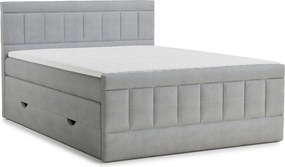 Pat boxspring gri cu spațiu de depozitare 180x200 cm Caya – Maison de Rêve