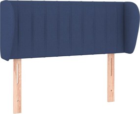 vidaXL Tăblie de pat cu aripioare, albastru, 103x23x78/88 cm textil