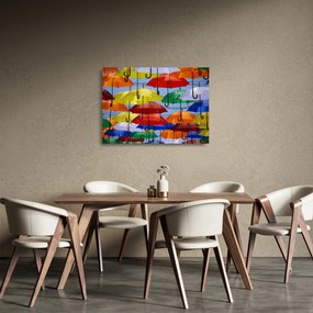 Tablou pe sticlă - Umbrele colorate (70x50 cm)