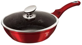RESIGILAT - Tigaie marmorata cu capac 24 cm Burgundy Metalic Line Berlinger Haus BH 1259N