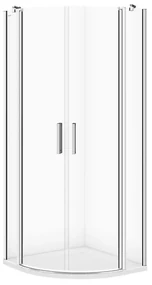 Cabina de dus semirotunda Cersanit Moduo cu 2 usi pivotante 90x90 crom
