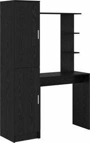 vidaXL Birou 2 pcs Stejar Negru