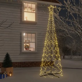 Brad de Crăciun conic, 500 LED-uri, alb cald, 100x300 cm