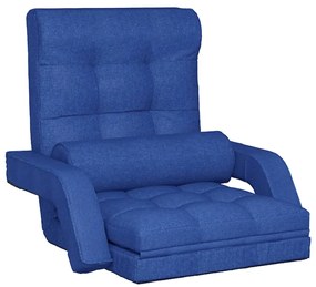 336525 vidaXL Scaun de podea pliabil cu funcție de pat, albastru, țesătură