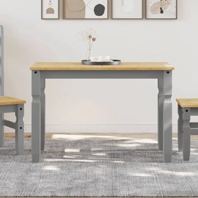 4005715 vidaXL Masă de sufragerie "Corona", gri 112x60x75 cm lemn masiv de pin