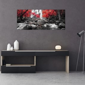 Tablou - Cascade în peisajul de toamnă (120x50 cm)